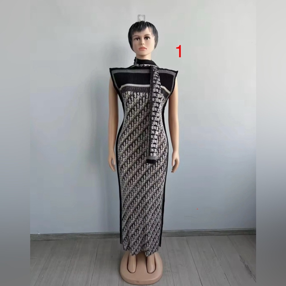Fashion Buba Silk Dress With Scarf - Picture 2 of 11